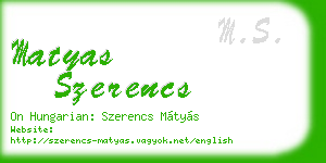 matyas szerencs business card
